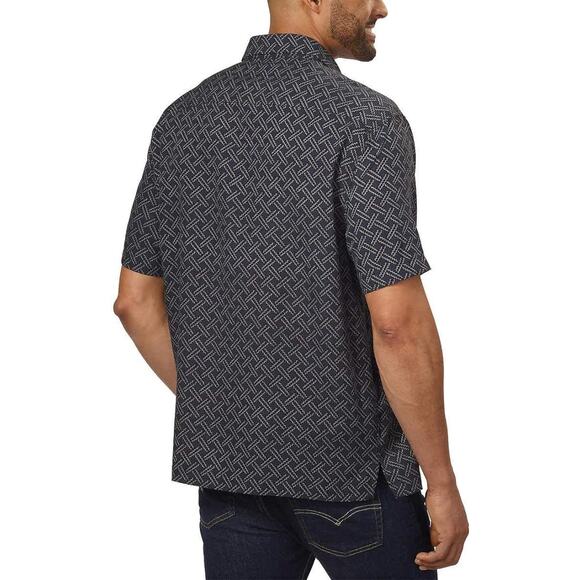 Nat Nast | XXL | Silk Blend Traditional Fit Pattern Short Sleeve Button-Up Shirt - Picture 3 of 11